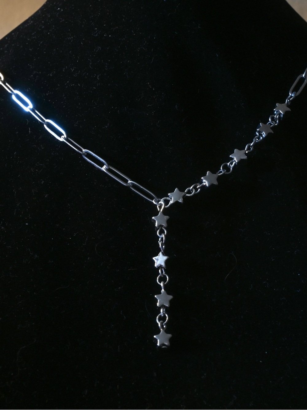Y2K mini star and paperclip chain necklace